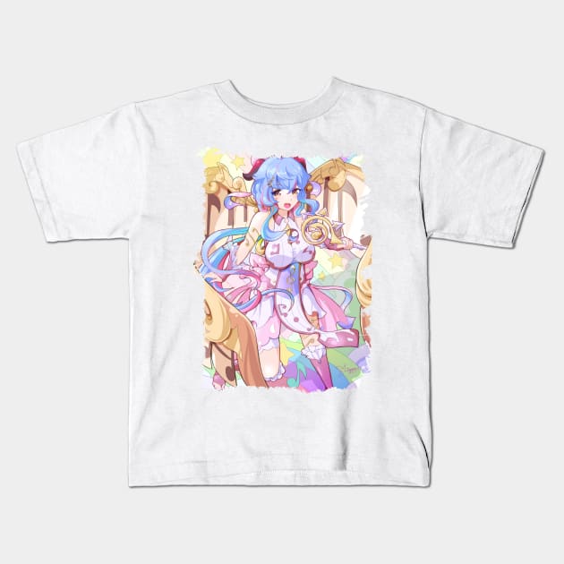 Ganyu Genshin Impact music cosplay theme Kids T-Shirt by KawaiiDreamyPixie